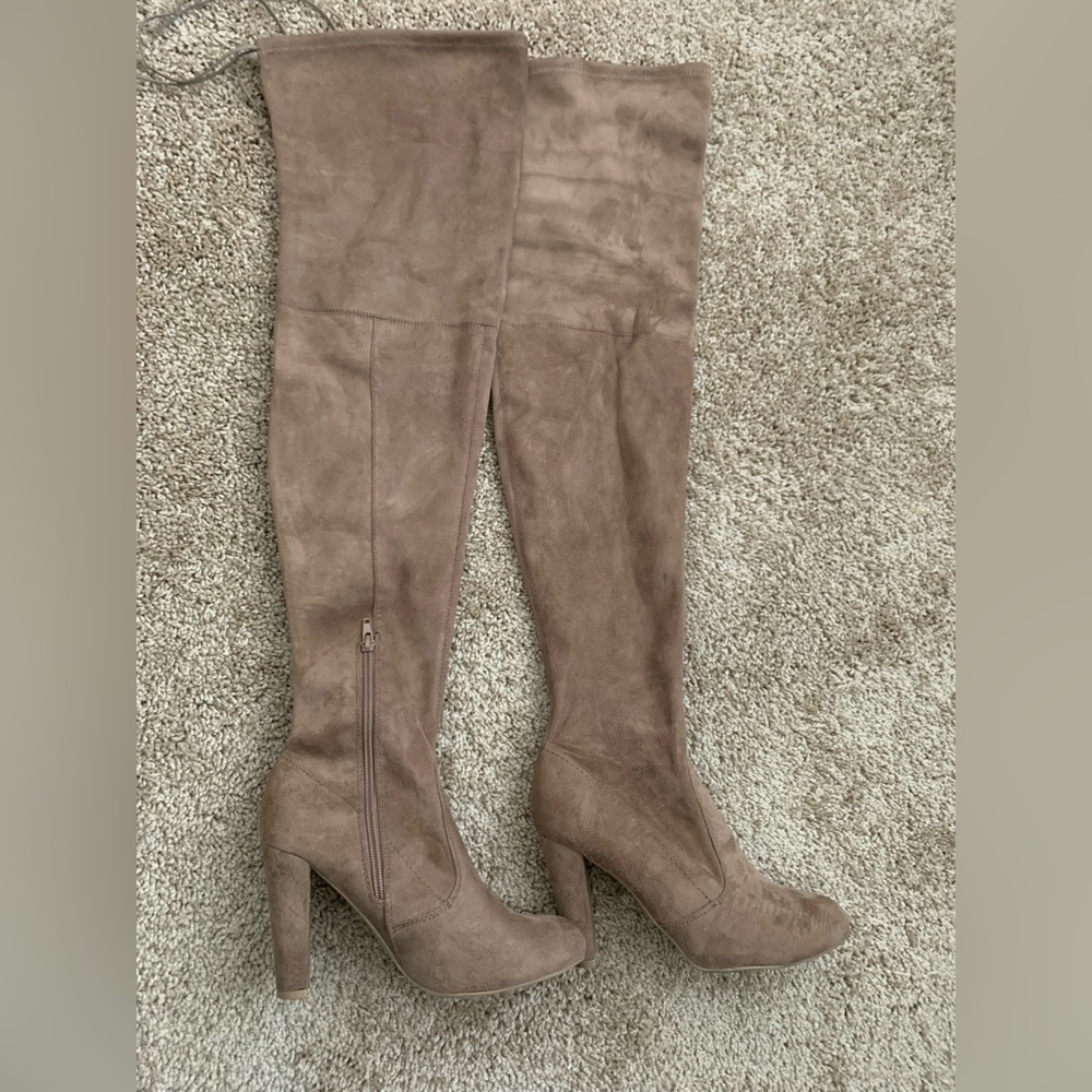 Brown Suede Thigh High Boots Size 8